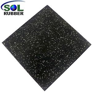 [Hot Item] Sol Rubber Safely/Elasticity 1m*1m Black Rubber Gym Flooring Tiles