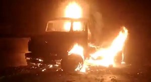 13K views · 45 reactions | #Khudaya_Reham Unknown persons has set one tipper on fire during night hours in Pulwama | South kashmir Viral Kashmir | Facebook