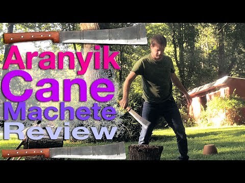 Aranyik Cane Machete Review and Wood Chopping. Over 2 lbs, under $60, Made in Thailand!