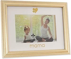 Lawrence Frames Bright Gold Beaded Frame - Mama 4x6