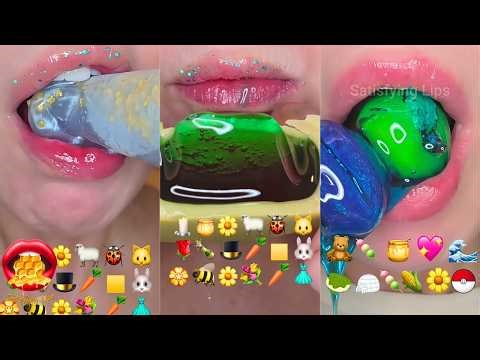 ASMR Satisfying Eating Emoji Food Challenge Mukbang Compilation