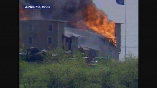 April 19, 1993: Branch Davidian complex in Waco, Texas, goes up in flames