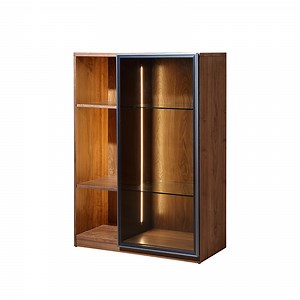 [Hot Item] High-End Walnut Living Room Cabinets Elegant Italian Style Contemporary Wine Rack Dining Room Side Cabinet