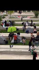 Sciences Po Paris university in France joins the US universities and establishes the Gaza Solidarity Encampment. | Olive Palestine