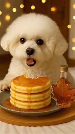 【ASMR】Mimi Eats Maple Pancakes 🥞🍯 | メープルシロップたっぷりのパンケーキ #pets #咀嚼音 #cute