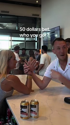 Arm Wrestling Challenge with Drink Service Bet