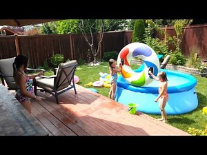 Kids playing in the pool