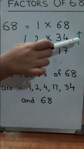 Find the factors| Write all the factors of 68 | 68 के factors