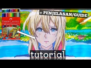 How to draw/cara mewarnai anime violet evergarden tutorial colouring eye, hair, skin, step by step