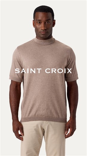 The Mock Neck Jersey Tee, a signature knit with hand-loop details, engineered for refined comfort in a timeless silhouette. | Saint Croix