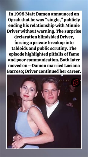 Oprah mic-drop breakup: Matt Damon blindsides Minnie Driver #shorts