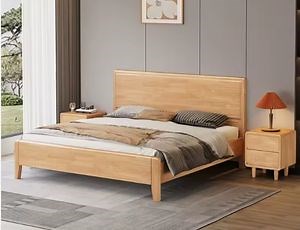 [Hot Item] Modern MID-Century Design Queen Size Solid Wood Home and Villa Furniture Bed