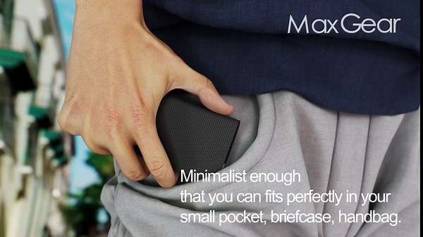 MaxGear Business Card Holder, PU Leather & Stainless Steel Pocket Card Holder for Men & Women, Professional Business Cards Wallet with Magnetic Closure, Black