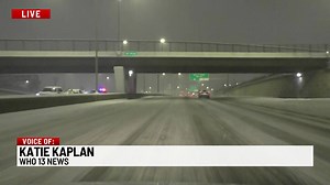 WHO 13's Katie Kaplan on car cam as snow hits central Iowa 2/19/2026