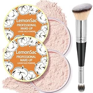 2PCS Loose Face Powder, Oil Control Minimizes Pores and Fine Lines, Loose Baking Face Setting Powder Makeup, Oil Control Soft Focus Effect Make Up, Matte Ultra Flawless Finish,8g (02# Pink Complexion)
