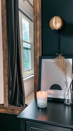 Tara Salas on Instagram: "DIY MIRRORS . Two $7 mirrors from Lowe’s. Hang on the walls to sit flat. I used command strips. . Then 3 boards of window casing trim cut to size with mitered corners. . Using brad nails attach the trim to the wall. Fill the nail holes and caulk the seams. . Paint everything black and finish with Rub’N Buff (antique gold). . There are so many options to make this your own! . Like this post and save for later! And always feel free to ask or message me with questions! . .