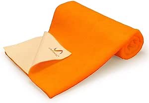 Umanac Baby Waterproof Crib Sheet | Orange, Medium (27.5 in x 39 in) - Bed Pad, Bed Wetting Mattress Pad, Washable, Reusable Incontinence Underpad Sheet Protector for Toddler, Children and Adult