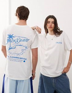 Camiseta blanca con estampado gráfico de piscina de COLLUSION Unisex | ASOS