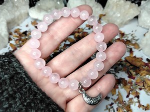 Rose Quartz Bracelet Stretch Fit Handmade With Gift Bag Crystal Gemstone 8mm - Etsy