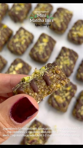 2.1K views · 33 reactions | Mini matcha bars #easyrecipes #easyrecipesathome #matchatea | Ariba’s foodymood | Facebook