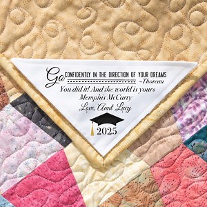 Graduation Quilt Label • “go Confidently” Thoreau Quote • Personalized Corner Label (5.5”) - Etsy