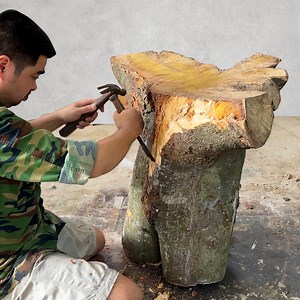 31K views · 109 reactions | Create A Beautiful Round Outdoor Table From A Discarded Tree Trunk | WT Team Woodworking | Facebook