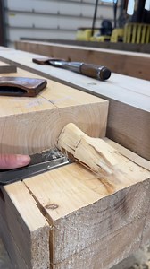 Slicking a well seasoned white pine post tenon. • • • • #timberframe #timberframing #education #course #housebuilding #homebuilding #woodworking #shelterinstitute #explore #construction #homeownership #handmade #home #thinkbuildlive | Shelter Institute