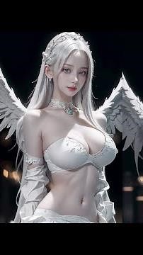 cute and pretty white angel [4K Ai lookbook] underwear,stocking,underboob