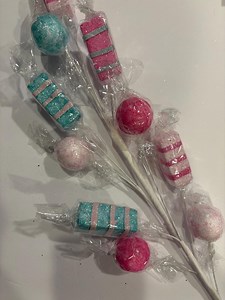 29" Cello Wrapped Candy Spray | Whimsical Wreath Pick | Holiday Embellishment | DIY Wreath Supply - Etsy