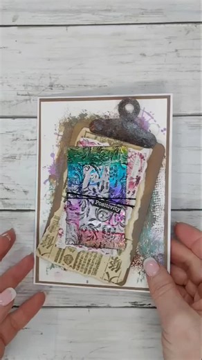Paint , stamping, left over foil projects and a Sizzix embossing folder. 💕 #mixedmediaproject #cardmakinginspiration #mixedmediacard #cardmaking #sizzixeffectz #sizzixembossingfolder #stamping | The Artful Foiler