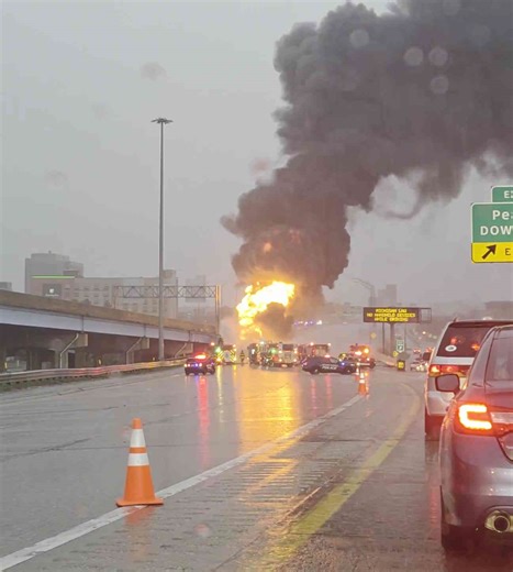 US-131 tanker truck fire