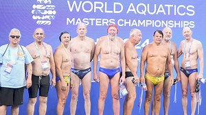 Will you still be playing water polo when you are 75⁉️ These guys are! Water polo is a lifelong sport, just ask the participants of the 2024 World Masters in Doha, Qatar! Maybe we'll see you out there in the future one day! #WaterPolo #LifeLongSport #Masters #worldmasters Photos via World Aquatics | Interviews via Kris Raney | USA Water Polo