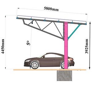 [Hot Item] PV Panel Carport Residential & Commercial Design with Solar Mounting Structures for Art Sign Lighting