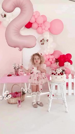 2.6K views · 21 reactions | Birthday moments with Arlia in her Strawberry Shortcake Pink Romper ✨ https://arabellaandrose.com.au/product-category/baby-girl-special-occasion/ | Arabella And Rose | Facebook
