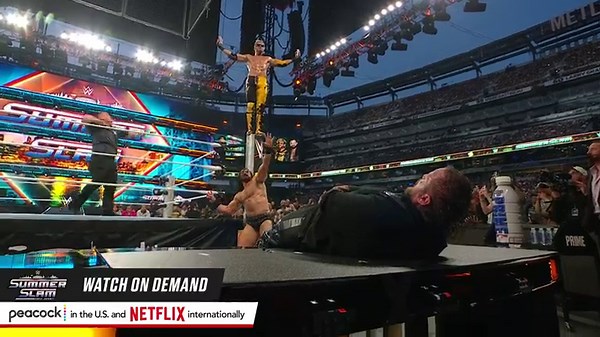 Logan Paul SMASHES Jelly Roll through a table with Frog Splash: SummerSlam 2025 highlights