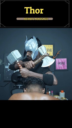 34K views · 387 reactions | Thor - Angry And Massage #reels #thorcosplay #massagetherapy | Home ASMR clinic | Facebook