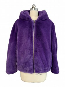 [Hot Item] Wholesale Clothes Purple Faux Fur Hooded Coat
