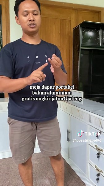 Meja Dapur Portabel Aluminium Anti Karat