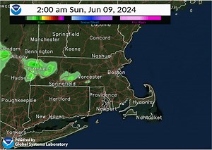 [Approximate Radar Simulation through Sunday] Nothing more than a few brief spot showers expected this afternoon/early evening...mainly in northern MA. Otherwise, the main threat for a period of showers will be Sunday morning into mid afternoon Sunday. | US National Weather Service Boston MA