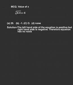 Solution-The left hand side of the equation is positive but right hand side is negative. Therefore the equation has no roots. | Mritunjay Lectures