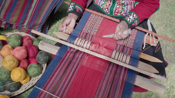 Peruvian woman weaving in Chinchero, The Sacred Valley