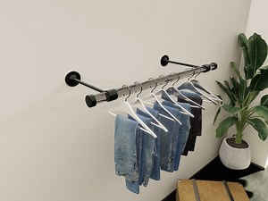 Customizable Lucite Wall Mounted Clothes Rack | Modern Wardrobe Minimalistic Design. - Etsy Australia