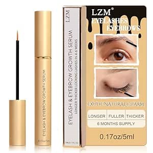 LZM Serum for Eyelash Growth and Thickness, Eyebrow Enhancer, Advanced Formula for Longer, Fuller and Thicker Looking Natural Lashes, 1 Fl Oz