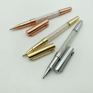 [Hot Item] Stock on Wholesale Metal Custom Company Logo Glitter Crystal Pens with Cap