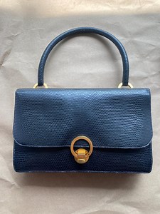 Hermes Lizard Sac Ring Handbag 1950s Black - Etsy