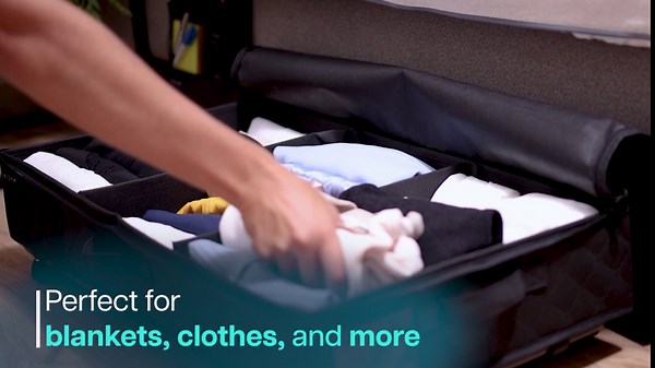 Under Bed Storage With Wheels (Set of 2) Large Underbed Drawers With Wheels Handles Under Bed Storage With Wheels Under Bed Storage Containers Underbed Shoe Storage Organizer (Black)