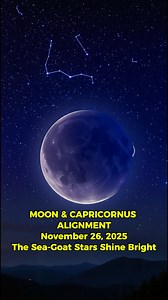 Tonight, the Moon rests beside the bright, crystal-clear stars of Capricornus — a rare, mystical meeting in the November sky. 🌙✨ | Cosmic Astronomy