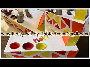 Study Table using Cardboard | How to Make a study area setup for students | No cost DIY #handmade
