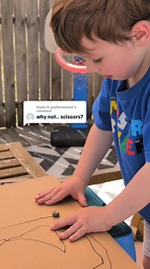 Don't get us wrong, we love safety scissors. Just not for cardboard!! 📦🪚 Our ChompSaw gives kids the confidence to start building with their own two hands (while keeping little fingers safe! 🪚) Use the code CHOMP for 10% off your order today! | Chompshop