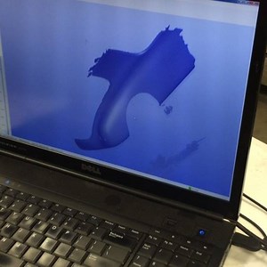 Digital scanning a quarter panel. Using 3D modeling technology to...